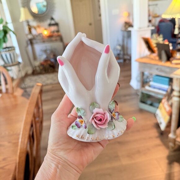 Vintage Lefton "Pair of Hands Trinket Dish" - Picture 8 of 17